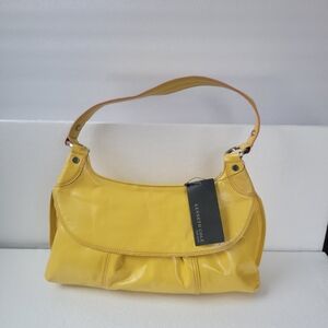Kenneth Cole Yellow Leather Shoulder Hobo Bag